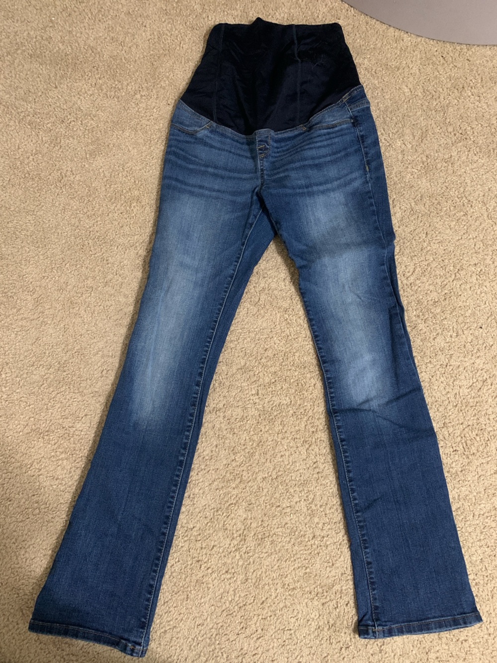 Women’s Dark Blue Skinny Maternity Jeans with Overband